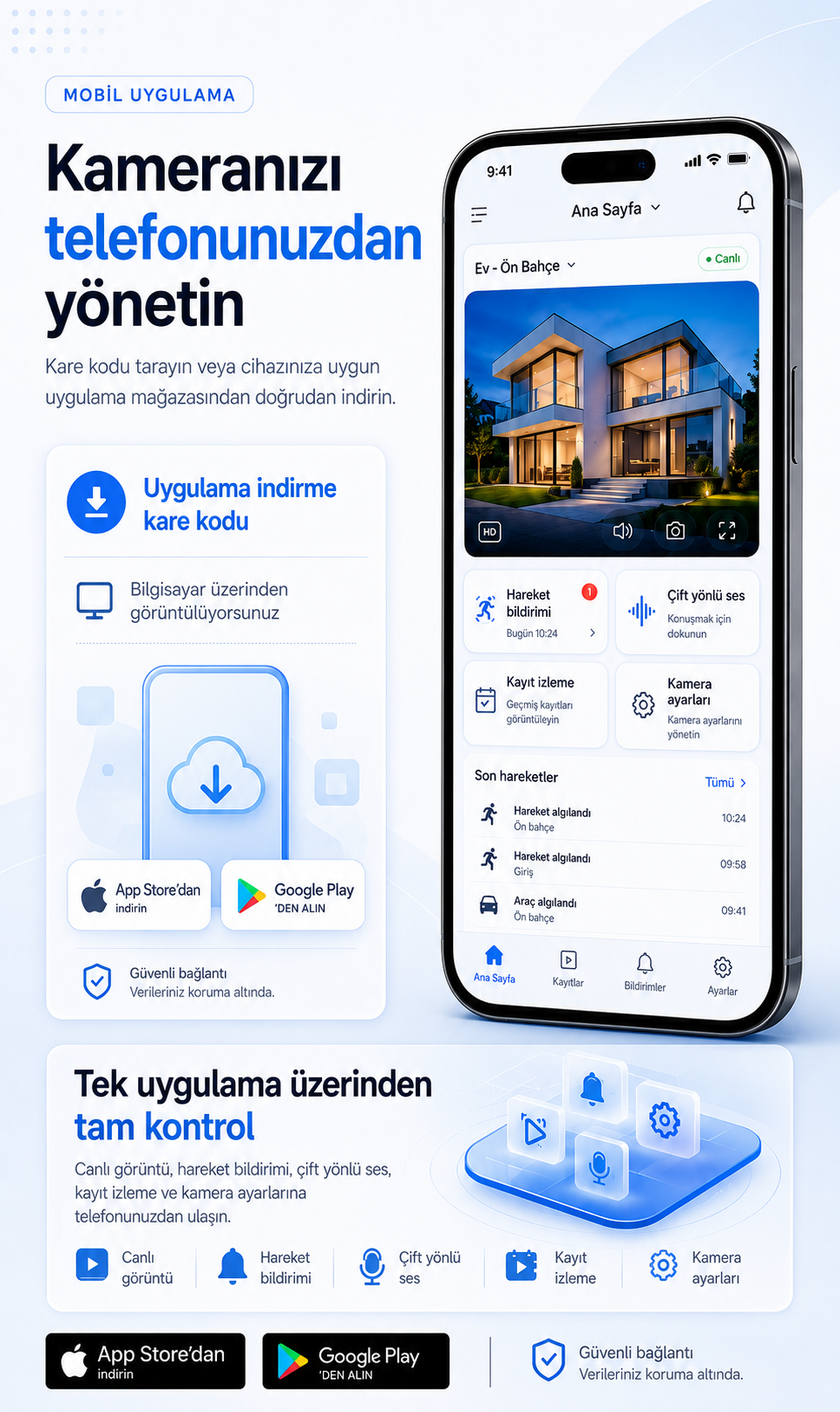 Kameranızı telefonunuzdan yönetin